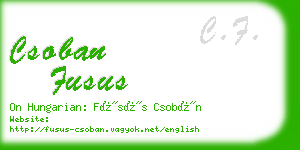 csoban fusus business card